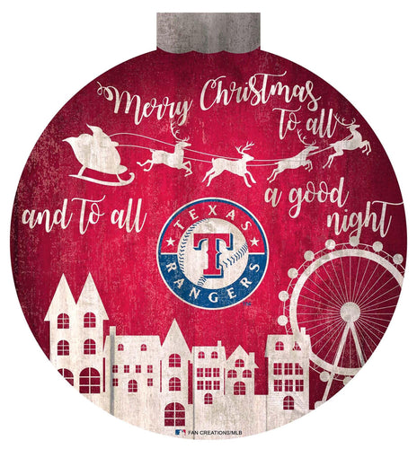 Texas Rangers 1033-Christmas Village 12in Wall Art