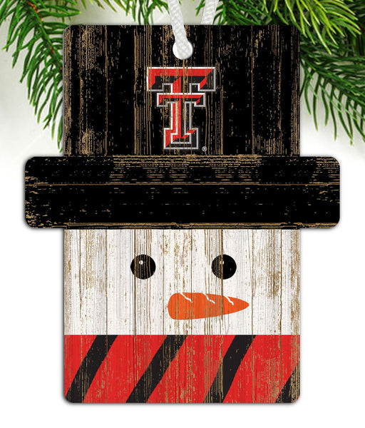 Texas Tech Red Raiders 0980-Snowman Ornament 4.5in