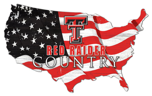 Texas Tech Red Raiders 1001-USA Shape Flag Cutout