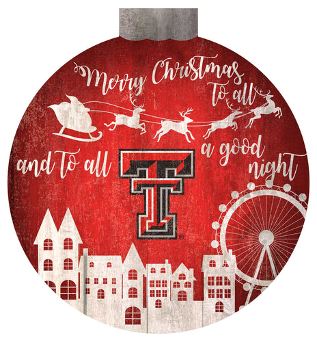 Texas Tech Red Raiders 1033-Christmas Village 12in Wall Art
