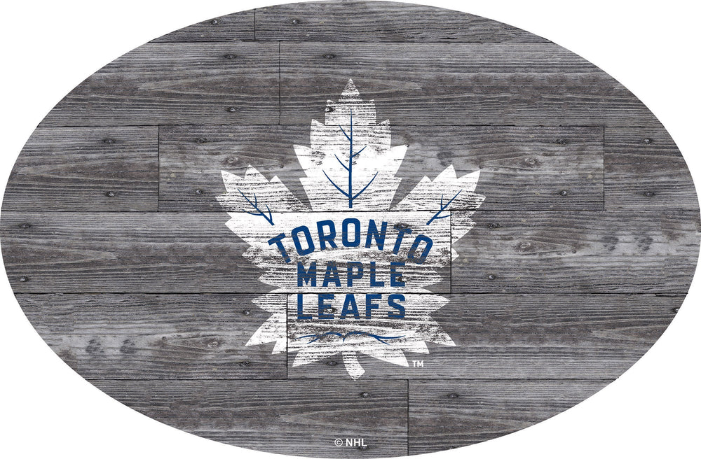 Toronto Maple Leafs 0773-46in Distressed Wood Oval