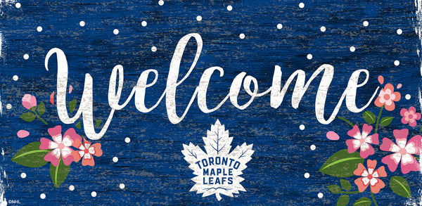 Toronto Maple Leafs 0964-Welcome Floral 6x12