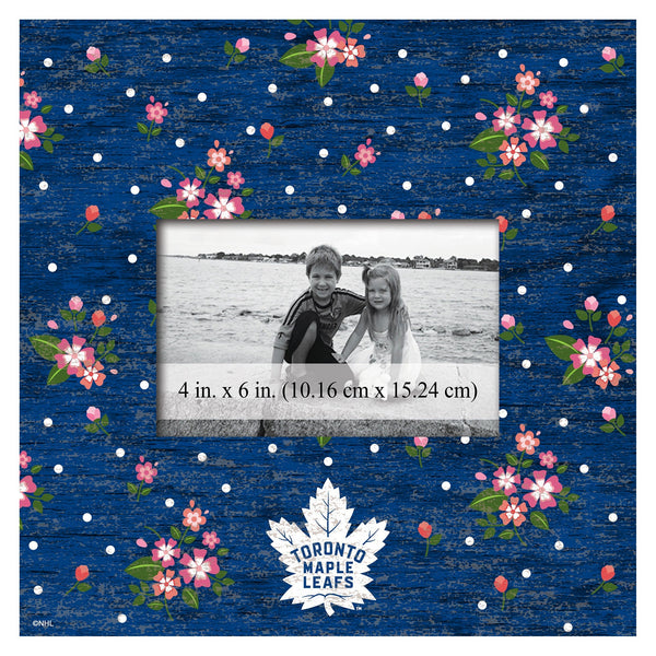 Toronto Maple Leafs 0965-Floral 10x10 Frame