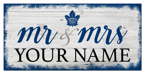 Toronto Maple Leafs 1074-Script Mr & Mrs 6x12