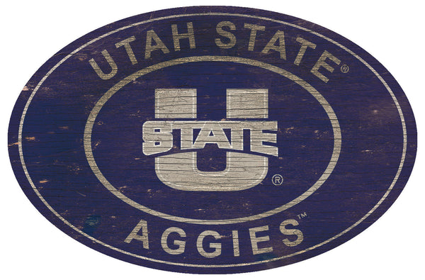 Utah State Aggies 0801-46in Heritage Logo Oval