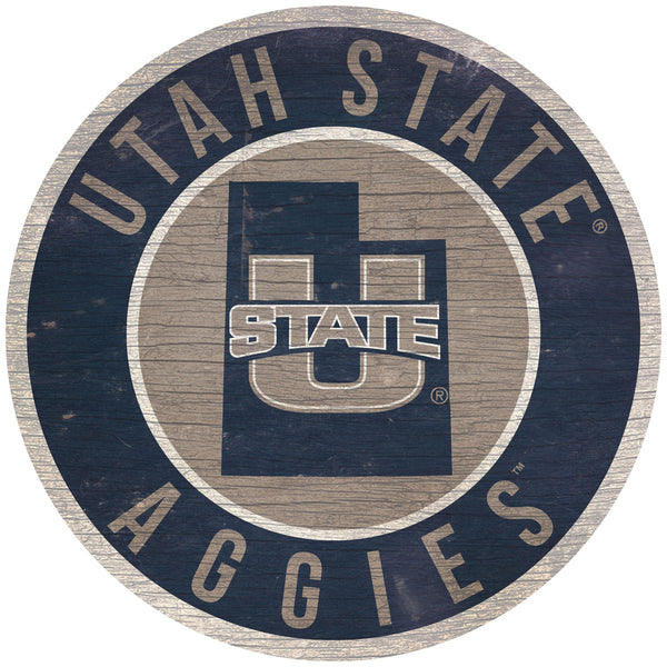 Utah State Aggies 0866-12in Circle w/State