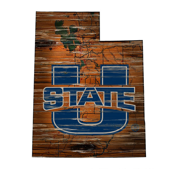 Utah State Aggies 0894-Road Map Mini State 12in