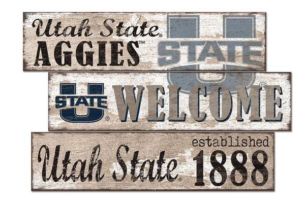 Utah State Aggies 1027-Welcome 3 Plank