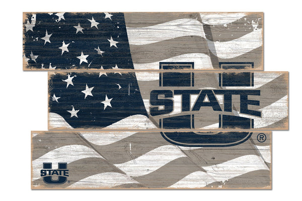 Utah State Aggies 1028-Flag 3 Plank