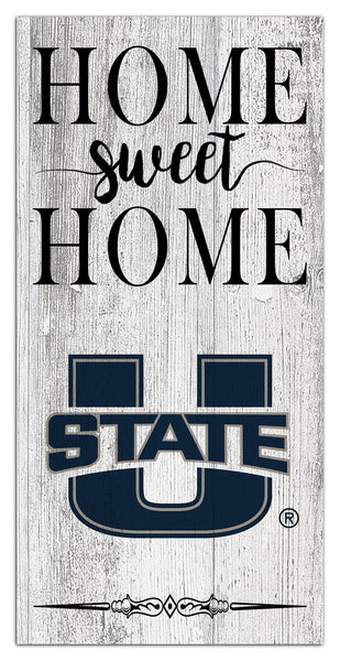Utah State Aggies 2025-6X12 Whitewashed Home Sweet Home Sign