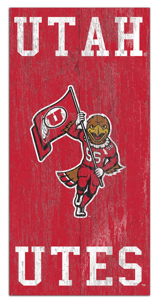Utah Utes 0786-Heritage Logo w/ Team Name 6x12