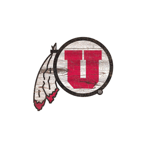 Utah Utes 0843-Distressed Logo Cutout 24in