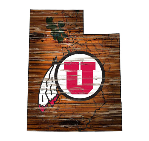 Utah Utes 0894-Road Map Mini State 12in