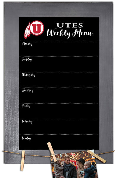 Utah Utes 1015-Weekly Chalkboard with frame & clothespins