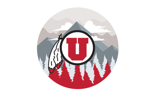 Utah Utes 1018-Landscape 12in Circle