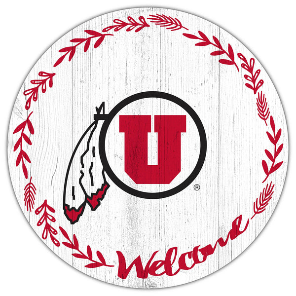 Utah Utes 1019-Welcome 12in Circle