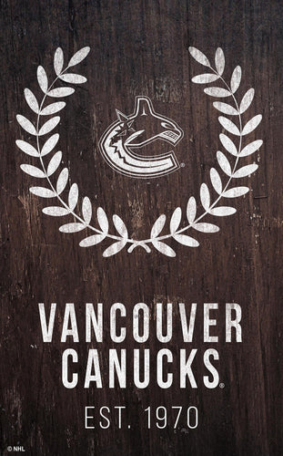 Vancouver Canucks 0986-Laurel Wreath 11x19