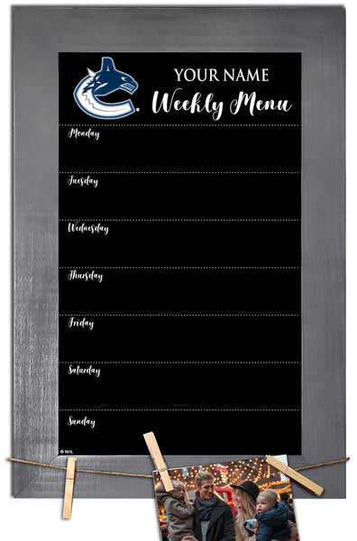 Vancouver Canucks 1015-Weekly Chalkboard with frame & clothespins