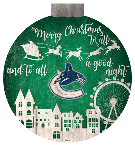 Vancouver Canucks 1033-Christmas Village 12in Wall Art