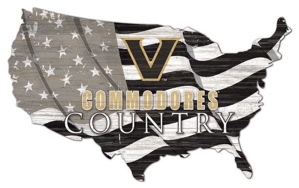 Vanderbilt Commodores 1001-USA Shape Flag Cutout