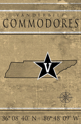 Vanderbilt Commodores 1038-Coordinates 17x26