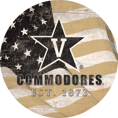 Vanderbilt Commodores 1058-Team Color Flag Circle - 12"