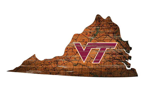 Virginia Tech Hokies 0894-Road Map Mini State 12in