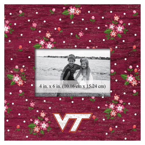 Virginia Tech Hokies 0965-Floral 10x10 Frame