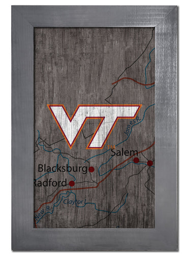 Virginia Tech Hokies 0985-City Map 11x19