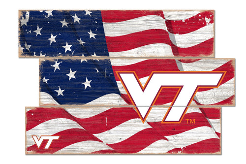 Virginia Tech Hokies 1028-Flag 3 Plank