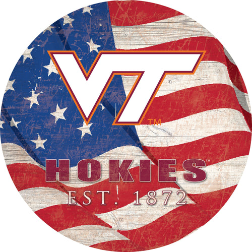 Virginia Tech Hokies 1058-Team Color Flag Circle - 12"