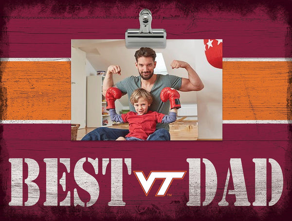 Virginia Tech Hokies 2016-Best Dad Striped Clip Frame
