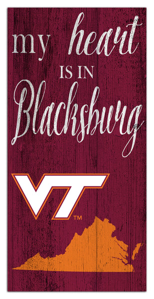Virginia Tech Hokies 2029-6X12 My heart state sign