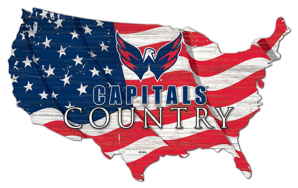 Washington Capitals 1001-USA Shape Flag Cutout