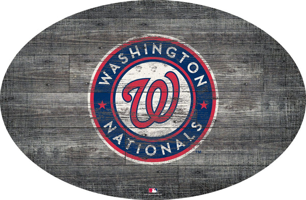 Washington Nationals 0773-46in Distressed Wood Oval