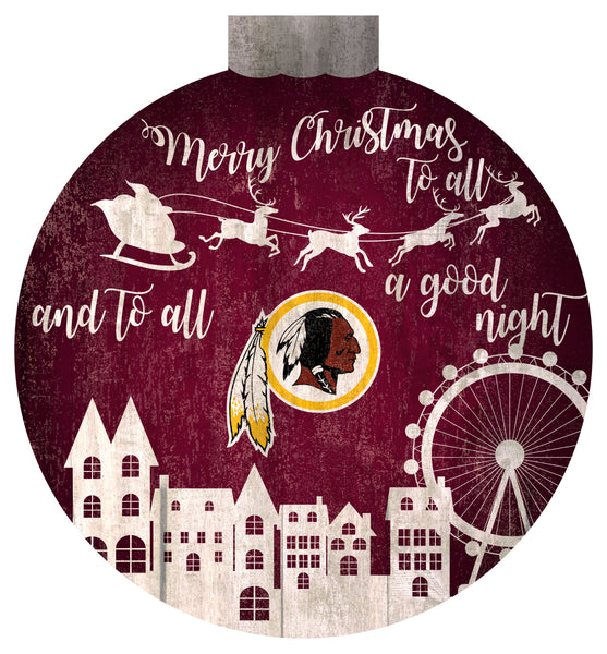 Washington Redskins 1033-Christmas Village 12in Wall Art