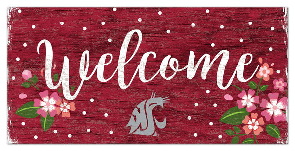 Washington State Cougars 0964-Welcome Floral 6x12
