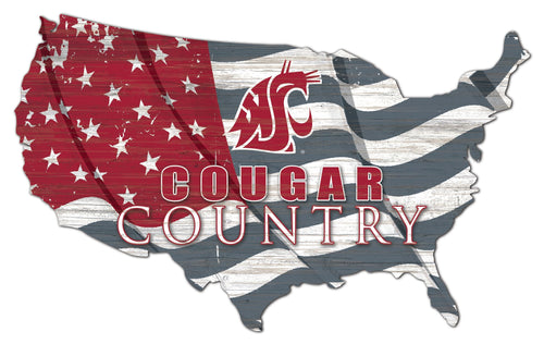 Washington State Cougars 1001-USA Shape Flag Cutout
