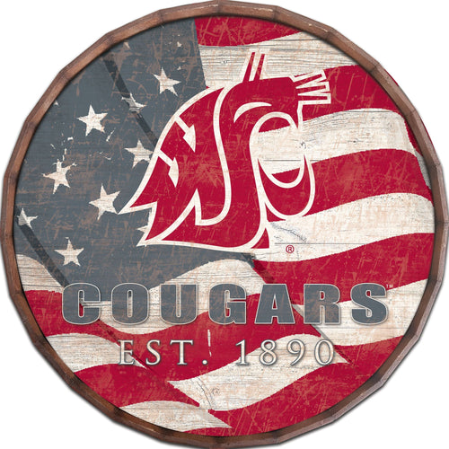 Washington State Cougars 1002-Flag Barrel Top 16"