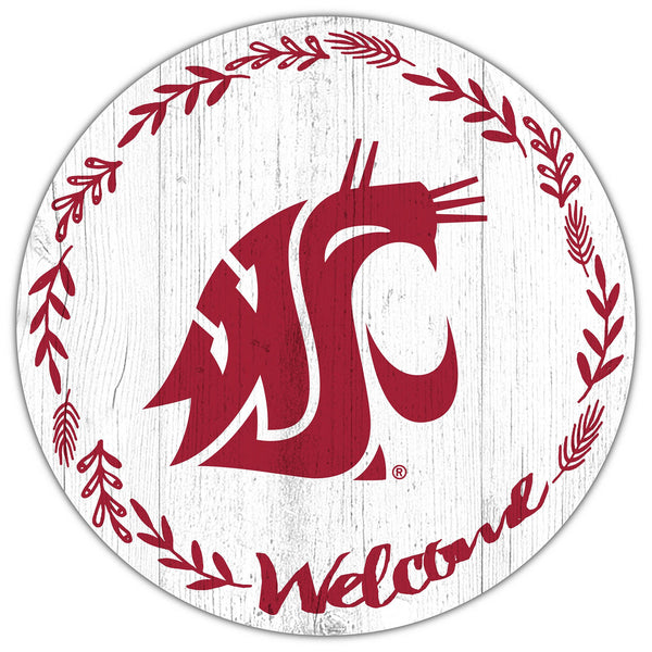 Washington State Cougars 1019-Welcome 12in Circle