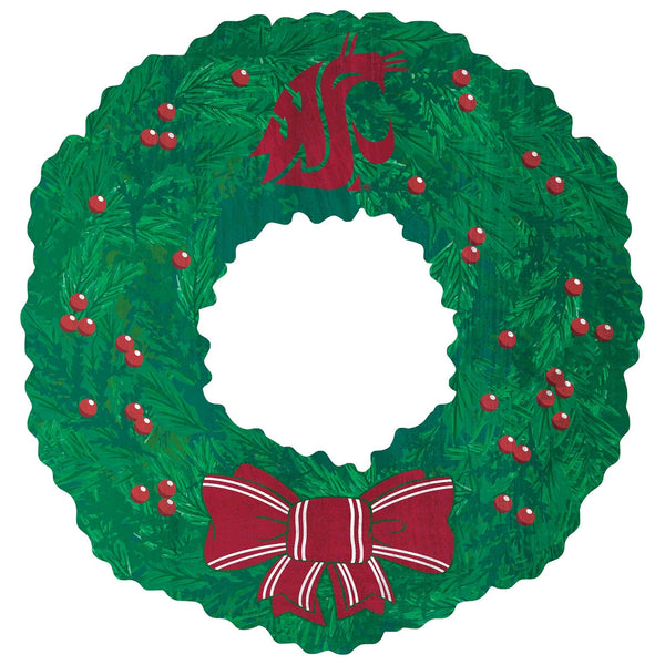 Washington State Cougars 1048-Team Wreath 16in