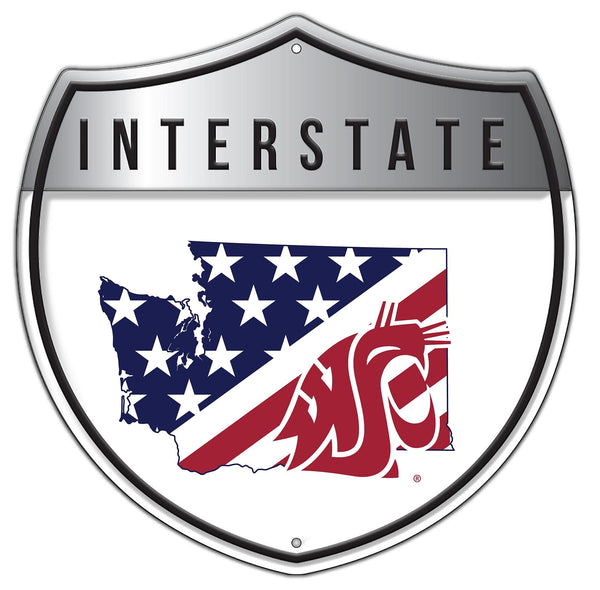Washington State Cougars 2006-Patriotic interstate sign
