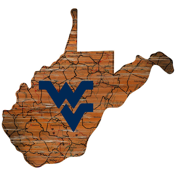 West Virginia Mountaineers 0728-24in Distressed State