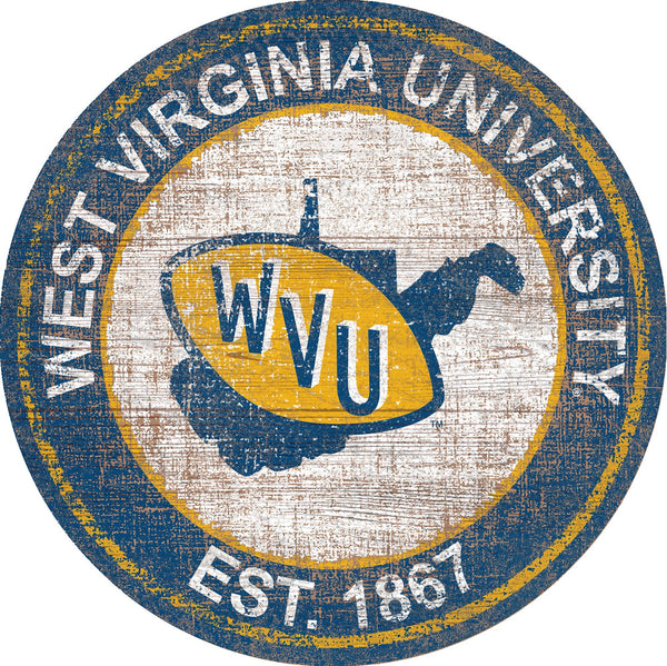 West Virginia Mountaineers 0744-Heritage Logo Round