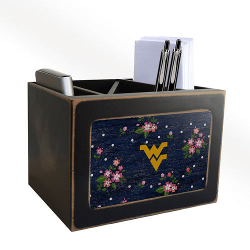 West Virginia Mountaineers 0966-Floral Desk Organizer