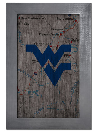 West Virginia Mountaineers 0985-City Map 11x19