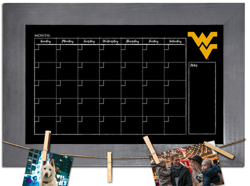 West Virginia Mountaineers 1014-Monthly Chalkboard with frame  & clothespins