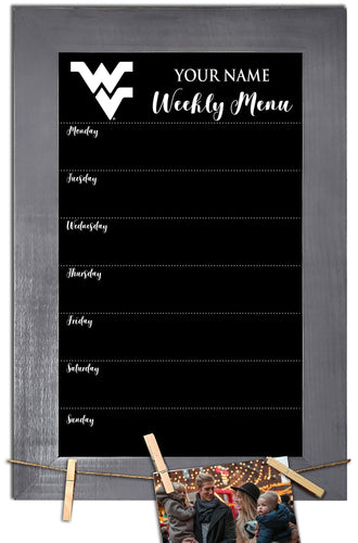 West Virginia Mountaineers 1015-Weekly Chalkboard with frame & clothespins