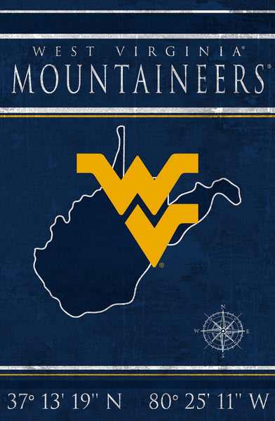 West Virginia Mountaineers 1038-Coordinates 17x26