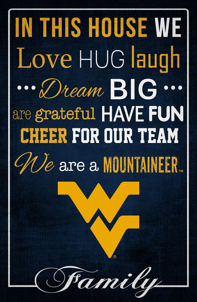 West Virginia Mountaineers 1039-In This House 17x26
